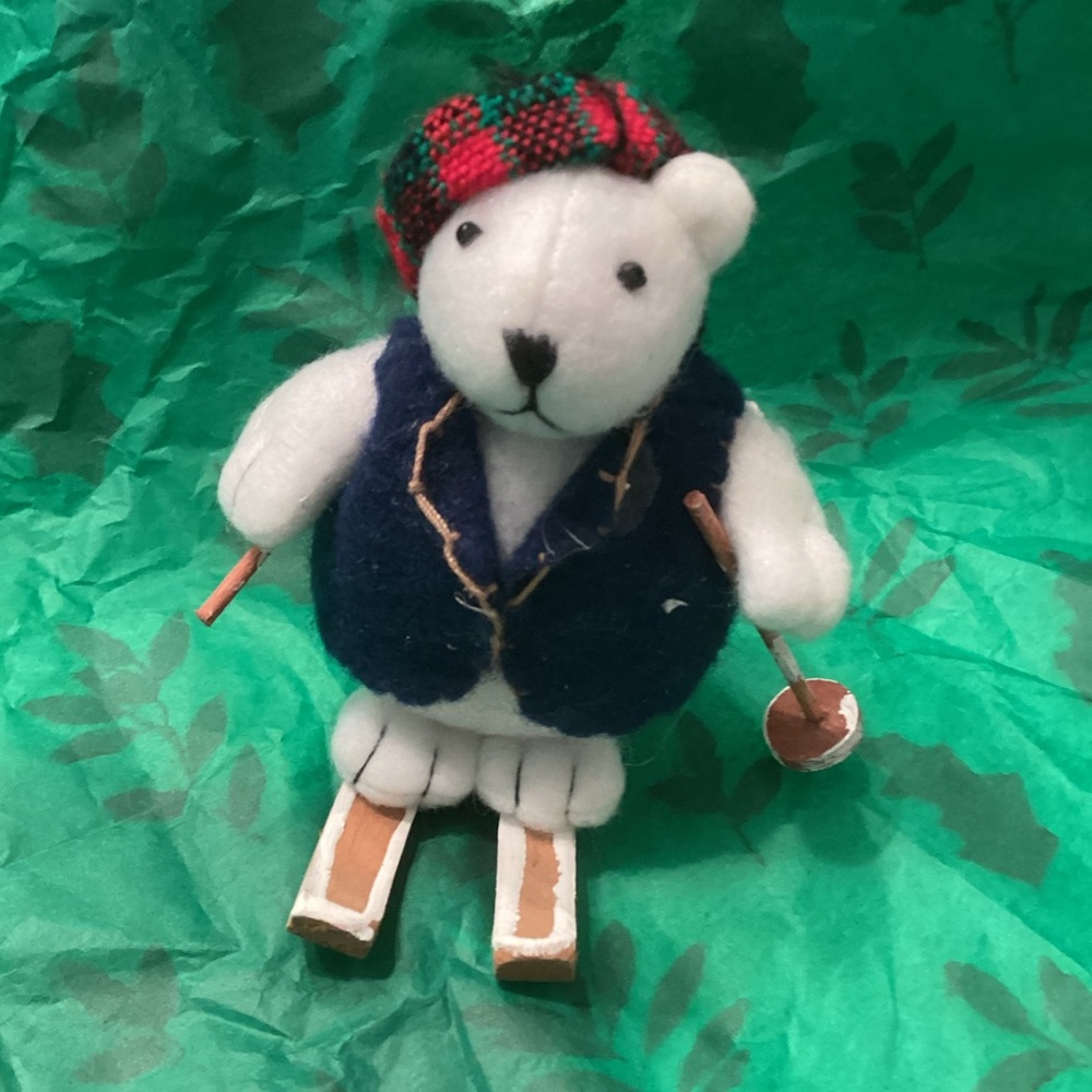 Skiing Teddy Bear Ornament